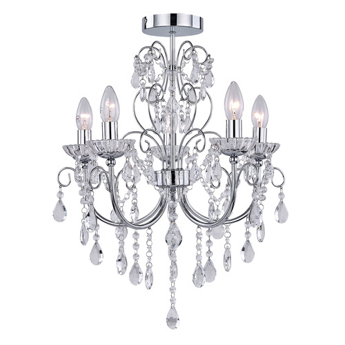 Natalya 5 Light Metal & Crystal Chandelier