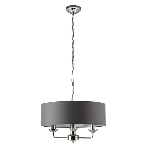 Carroll 3 Light Metal & Fabric Pendant