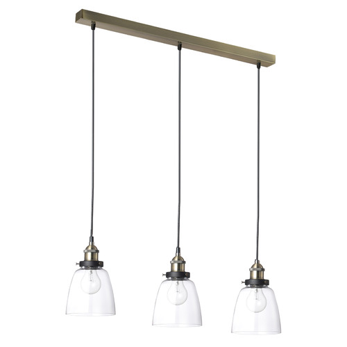 Ortega 3 Light Metal & Glass Pendant