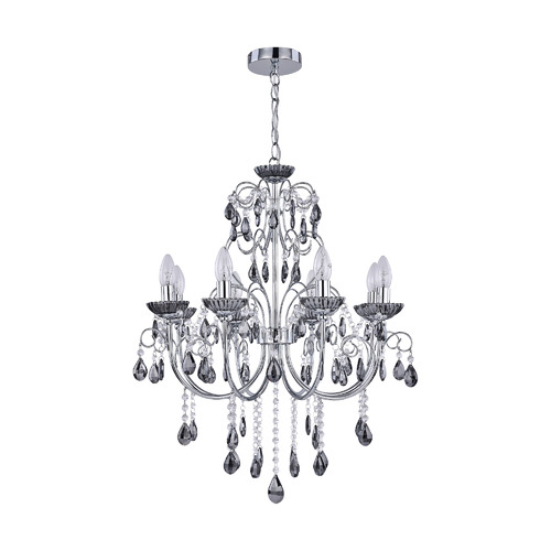 Charley 8 Light Metal & Crystal Chandelier