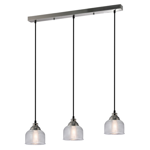 Wallace 3 Light Metal & Glass Pendant