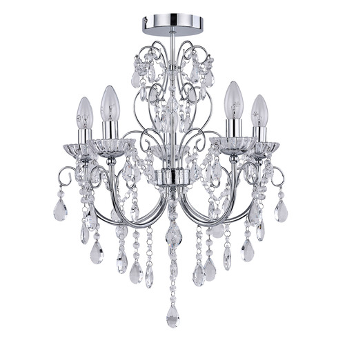Natalya 5 Light Metal & Crystal Chandelier