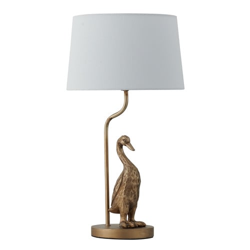 Luminea Leia Resin Antique Brass Bird Table Lamp Temple Webster