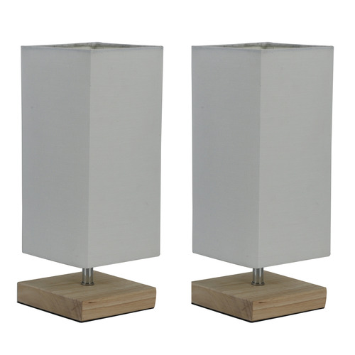 Square Matteo Rubberwood Table Lamps