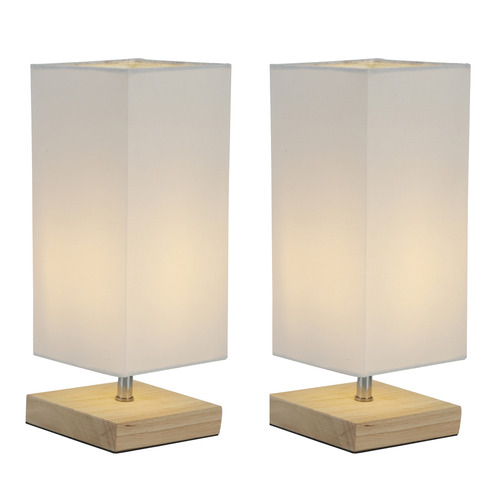 Square Matteo Rubberwood Table Lamps