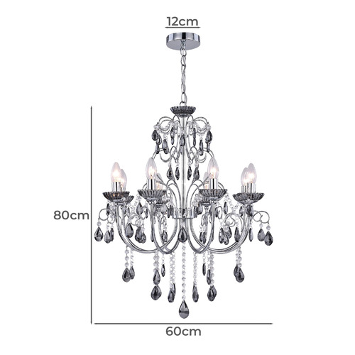 Charley 8 Light Metal & Crystal Chandelier