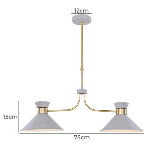 Shane 2 Light Metal Pendant