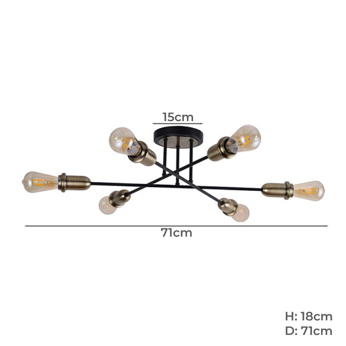 Grover Metal Semi Flush Ceiling Light