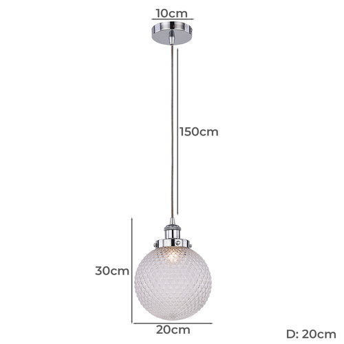 Jowly Metal & Glass Pendant Light