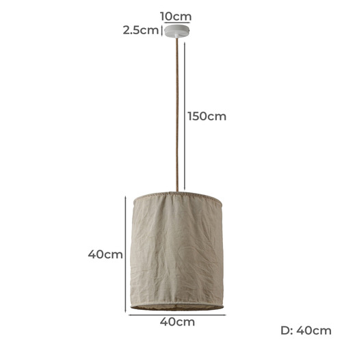 Aliza Metal & Fabric Pendant Light