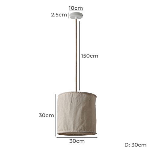 Aliza Metal & Fabric Pendant Light