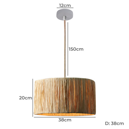 Penny Raffia Pendant Light