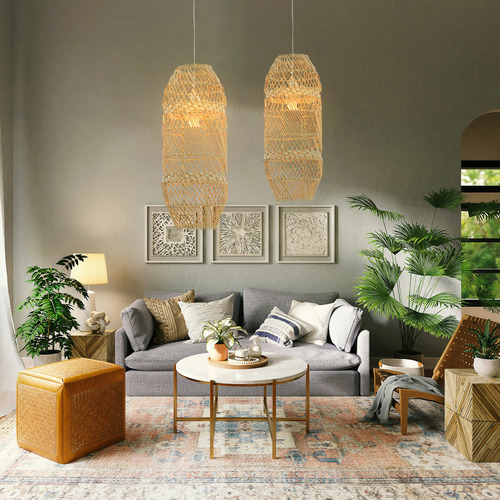 Darcey Rattan Pendant Light