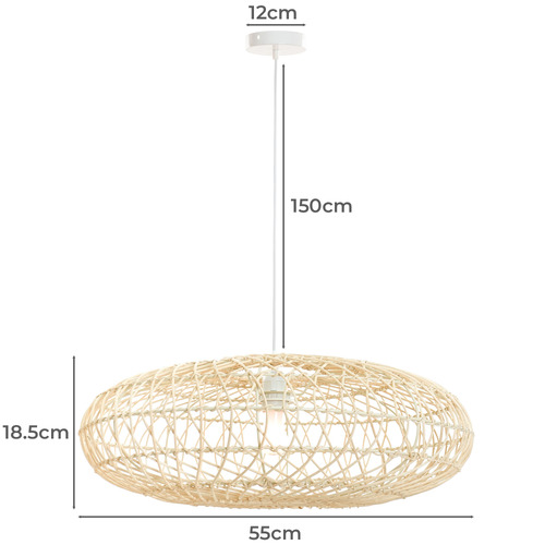 Zayn Bamboo & Rattan Pendant Light