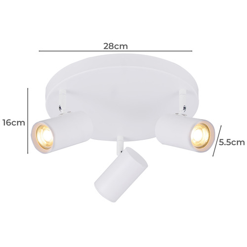 Hansen 3 Light Round Aluminium Spotlight