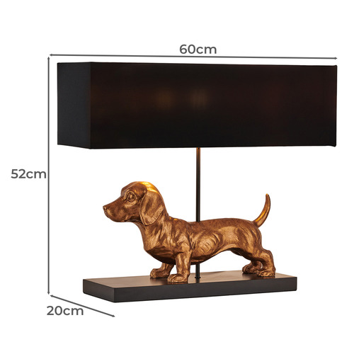 52cm Dachshund Resin Table Lamp