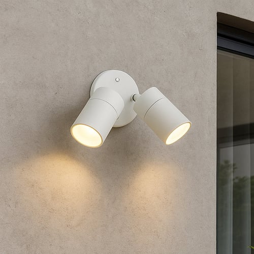 Lyra 2 Light Outdoor Wall Spotlight