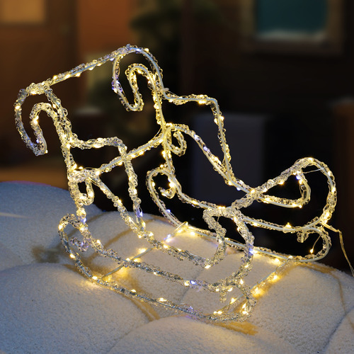 Garrett LED Pre-Lit Acrylic 2 Reindeer with Sleigh