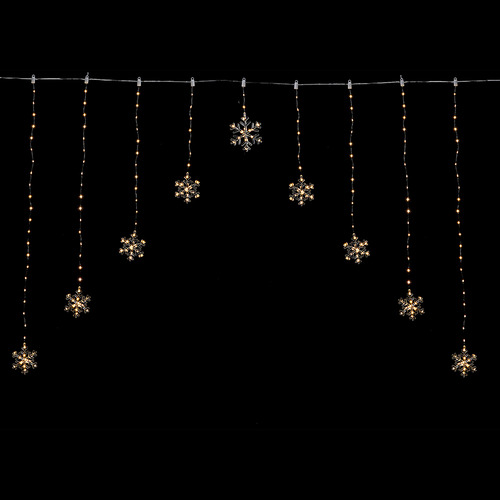 Ciara V-Shape Curtain Lights with Snowflake