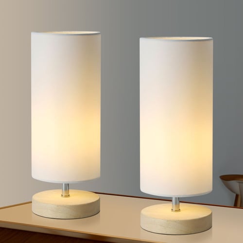 Matteo Rubberwood Cylinder Table Lamps