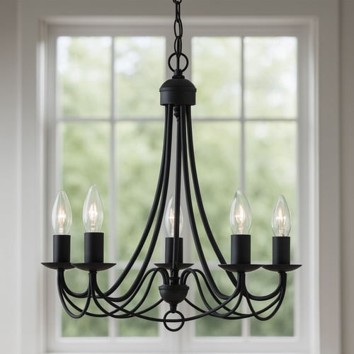 Montmartre Antique Brass 5 Lamp Chandelier