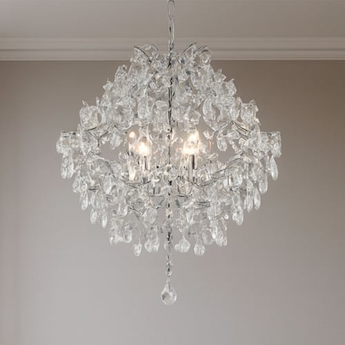 Georgia 3 Lamp Metal & Crystal Chandelier