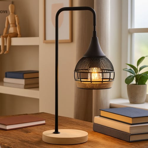 Jayne Timber Arched Table Lamp