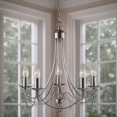 Montmartre Antique Brass 5 Lamp Chandelier