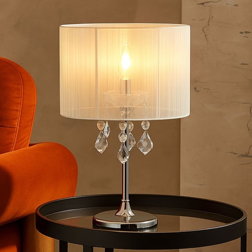 White Paris Crystal Table Lamp