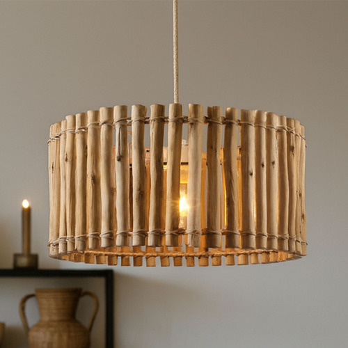 Conroy Eucalyptus Wood Pendant Light