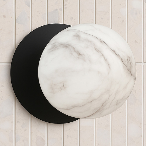 Lassie Marble Opal Glass Cool White LED Wall Sconce