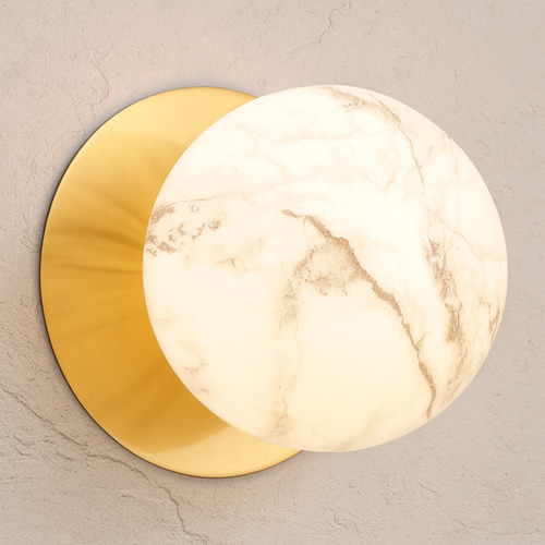 Lassie Marble Opal Glass Warm White LED Wall Sconce