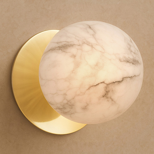 Lassie Marble Opal Glass Warm White LED Wall Sconce