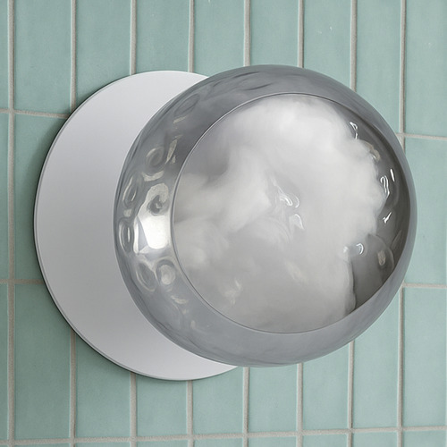 Lassie Molten Ripple Glass Cool White LED Wall Sconce