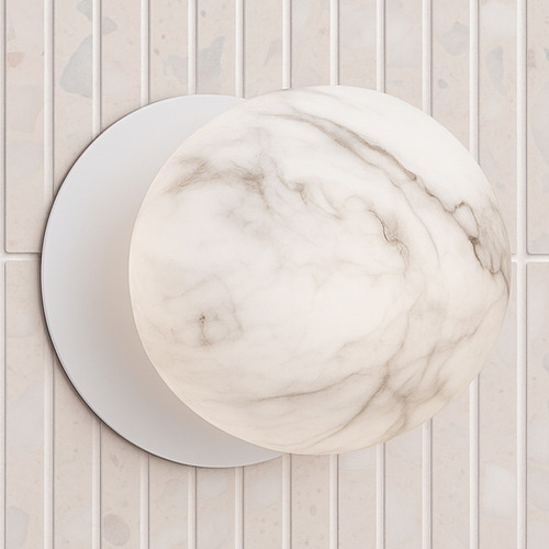 Lassie Marble Opal Glass Cool White LED Wall Sconce