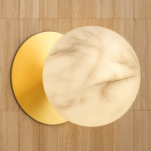 Lassie Marble Opal Glass Warm White LED Wall Sconce