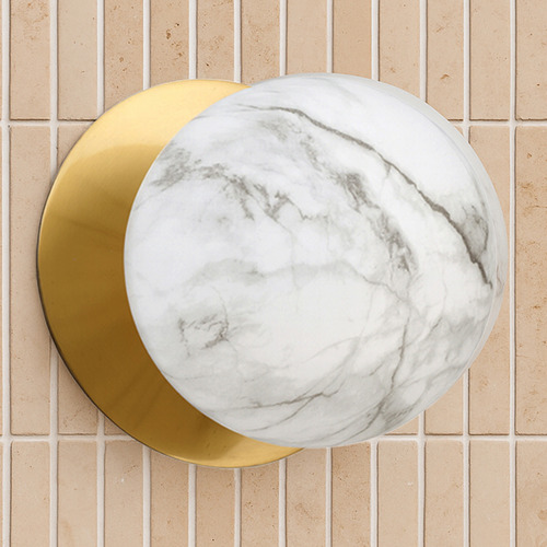 Lassie Marble Opal Glass Cool White LED Wall Sconce