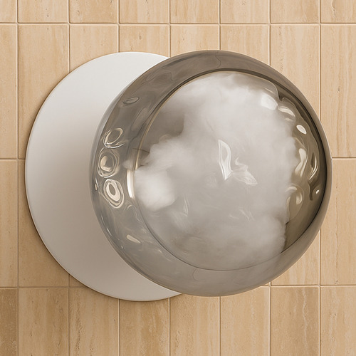 Lassie Molten Ripple Glass Cool White LED Wall Sconce