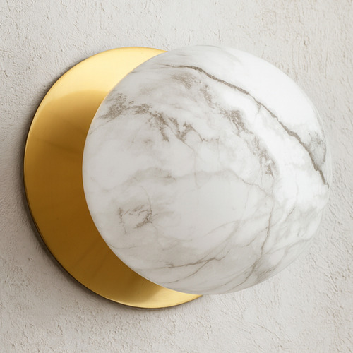 Lassie Marble Opal Glass Cool White LED Wall Sconce