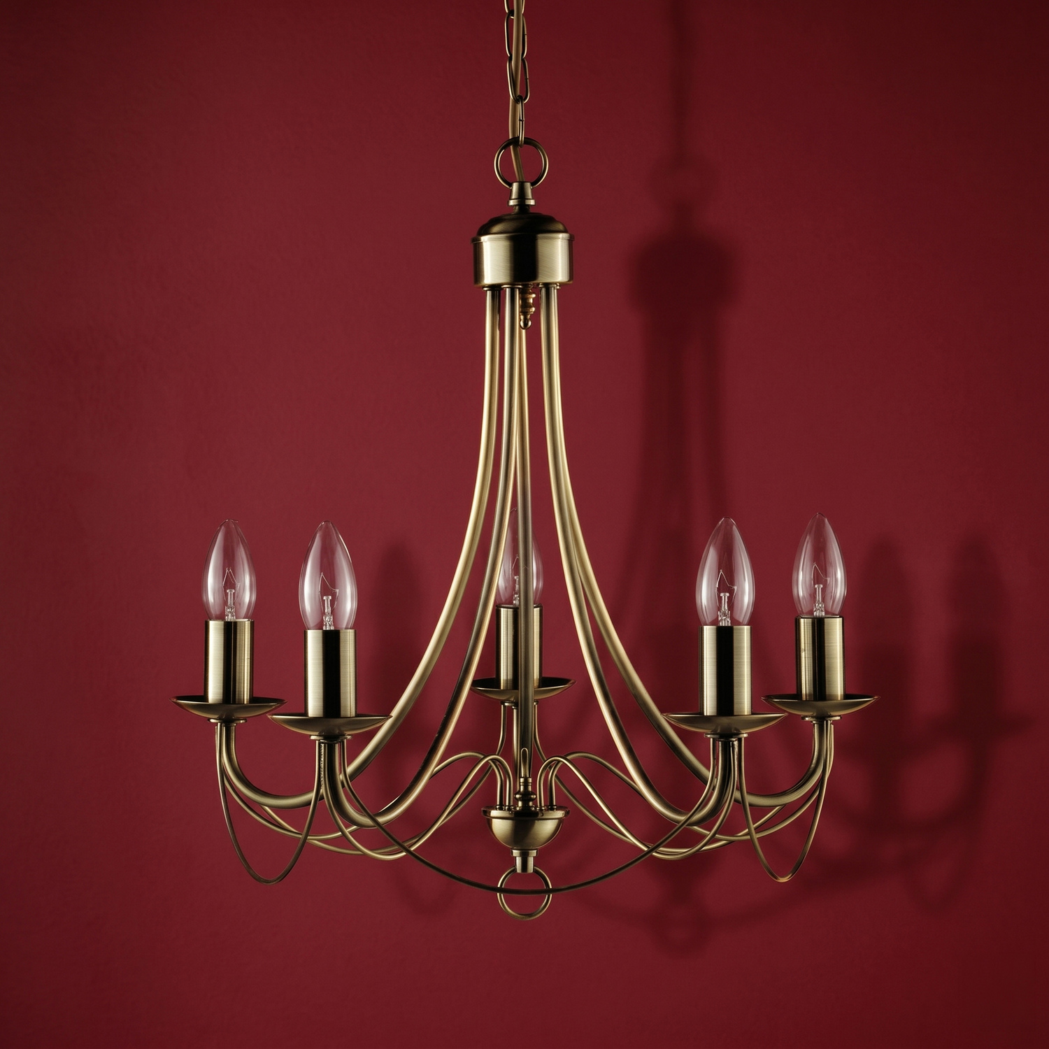 Montmartre Antique Brass 5 Light Chandelier