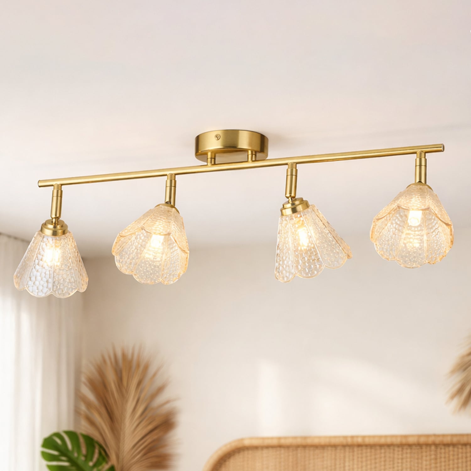 Brent Glass 4-Light Semi-Flush Ceiling Light
