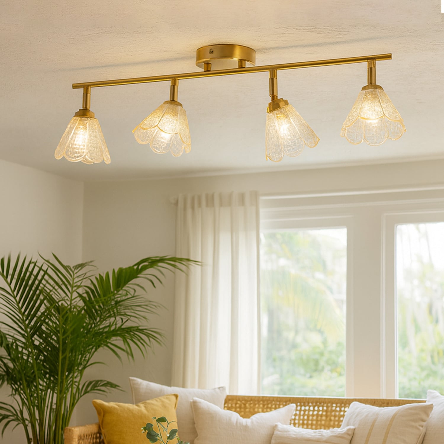 Brent Glass 4-Light Semi-Flush Ceiling Light