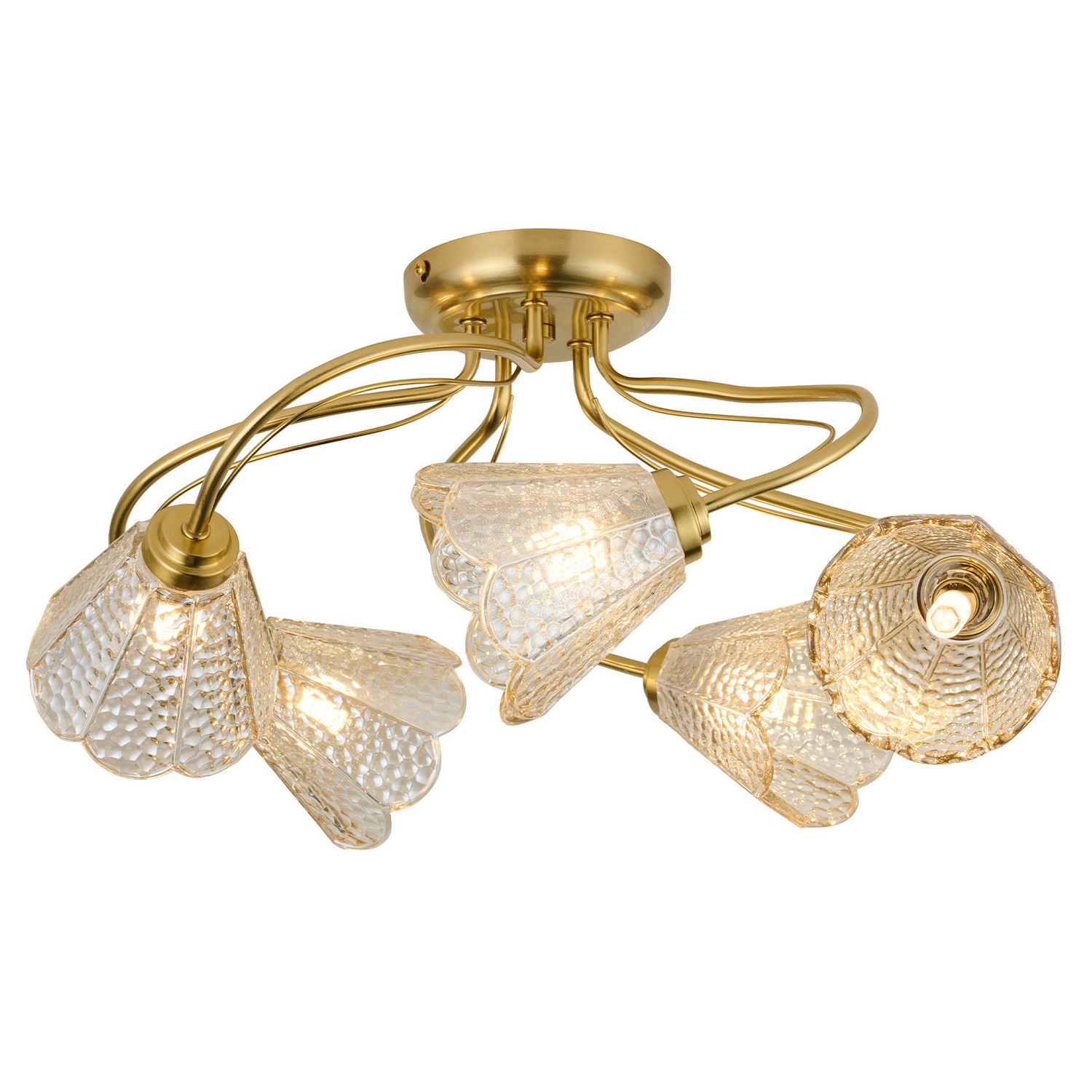 Brent Glass 5-Light Semi-Flush Ceiling Light
