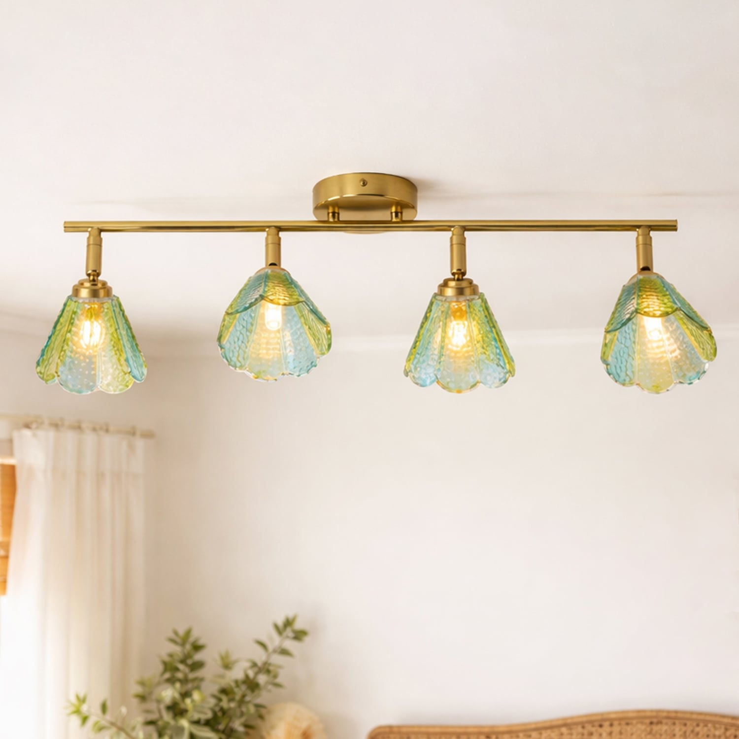 Brent Glass 4-Light Semi-Flush Ceiling Light