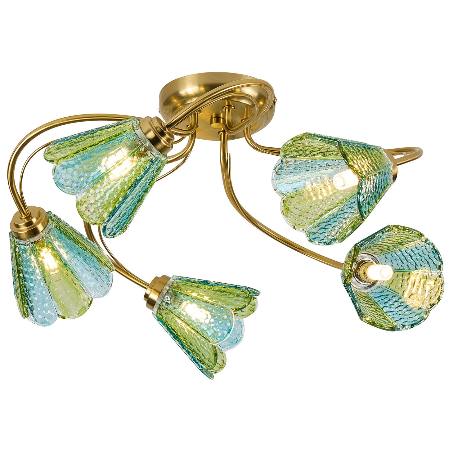 Brent Glass 5-Light Semi-Flush Ceiling Light