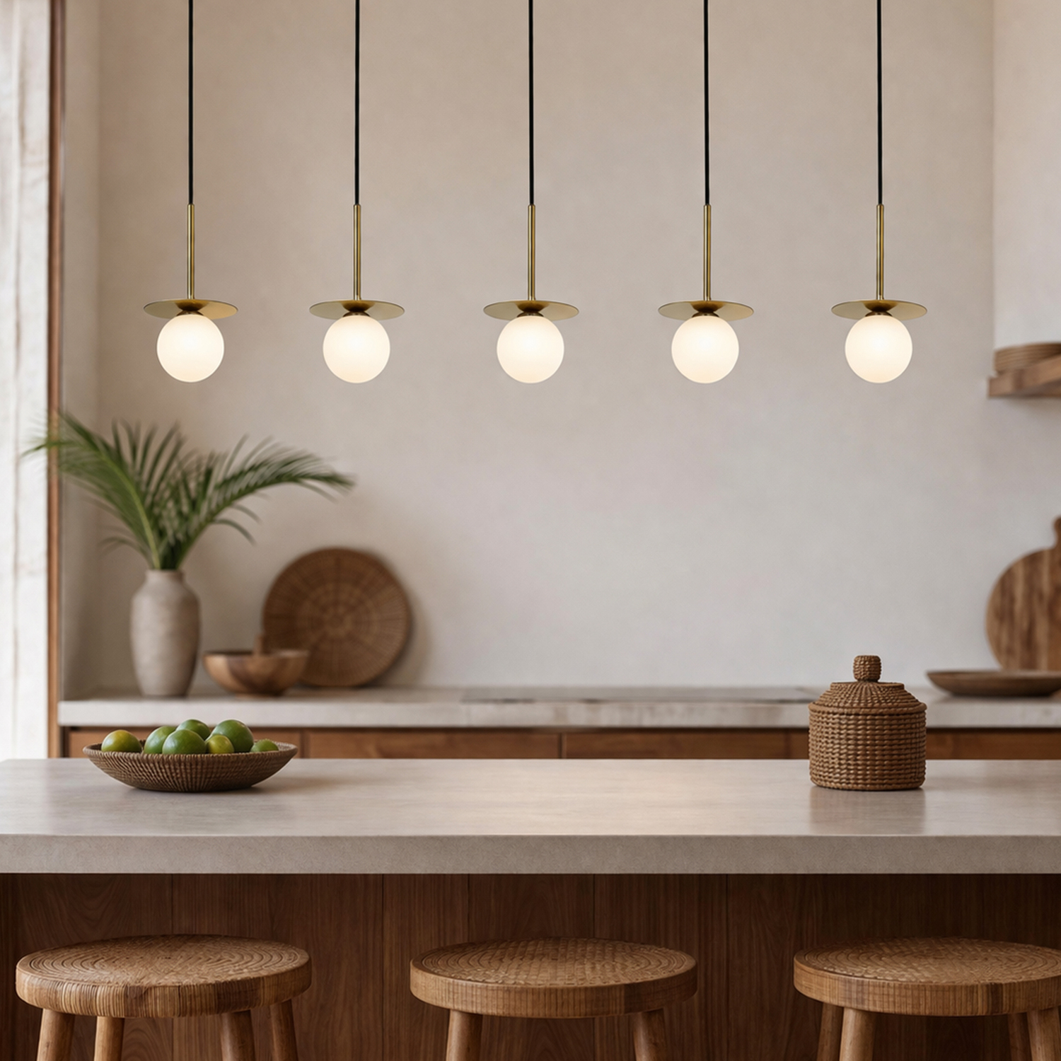 Whibley Glass 5-Light Linear Pendant