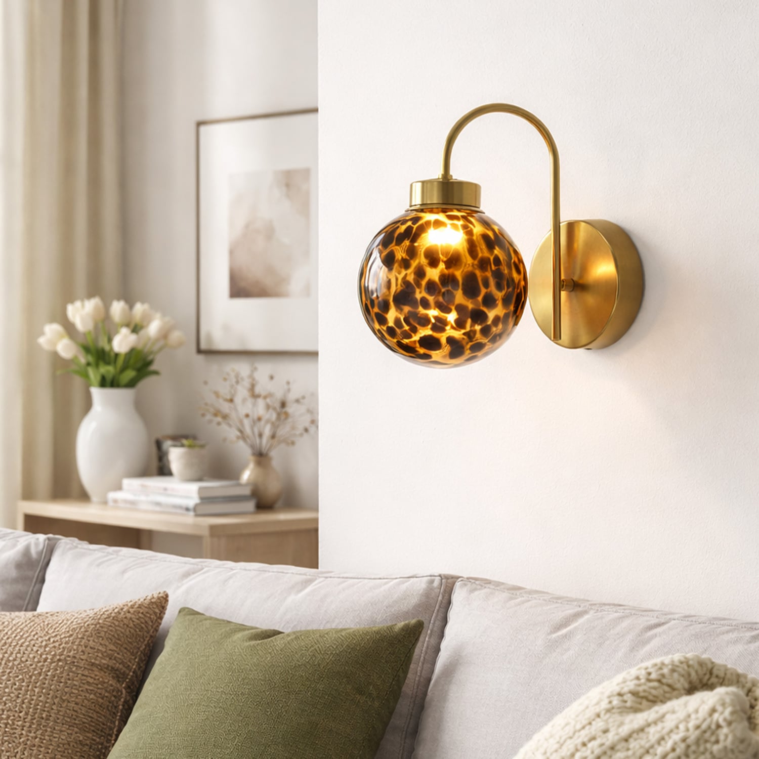 Parks Amber Glass LED Wall Light