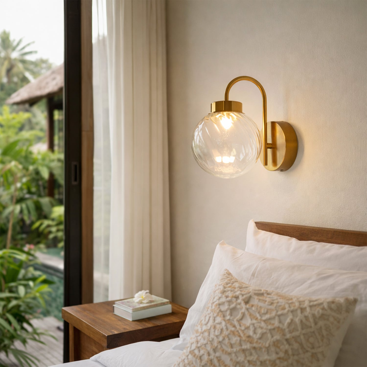 Parks Clear Glass LED Wall Light