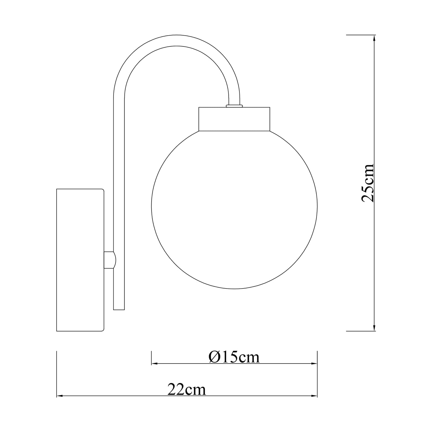 Parks Amber Glass LED Wall Light