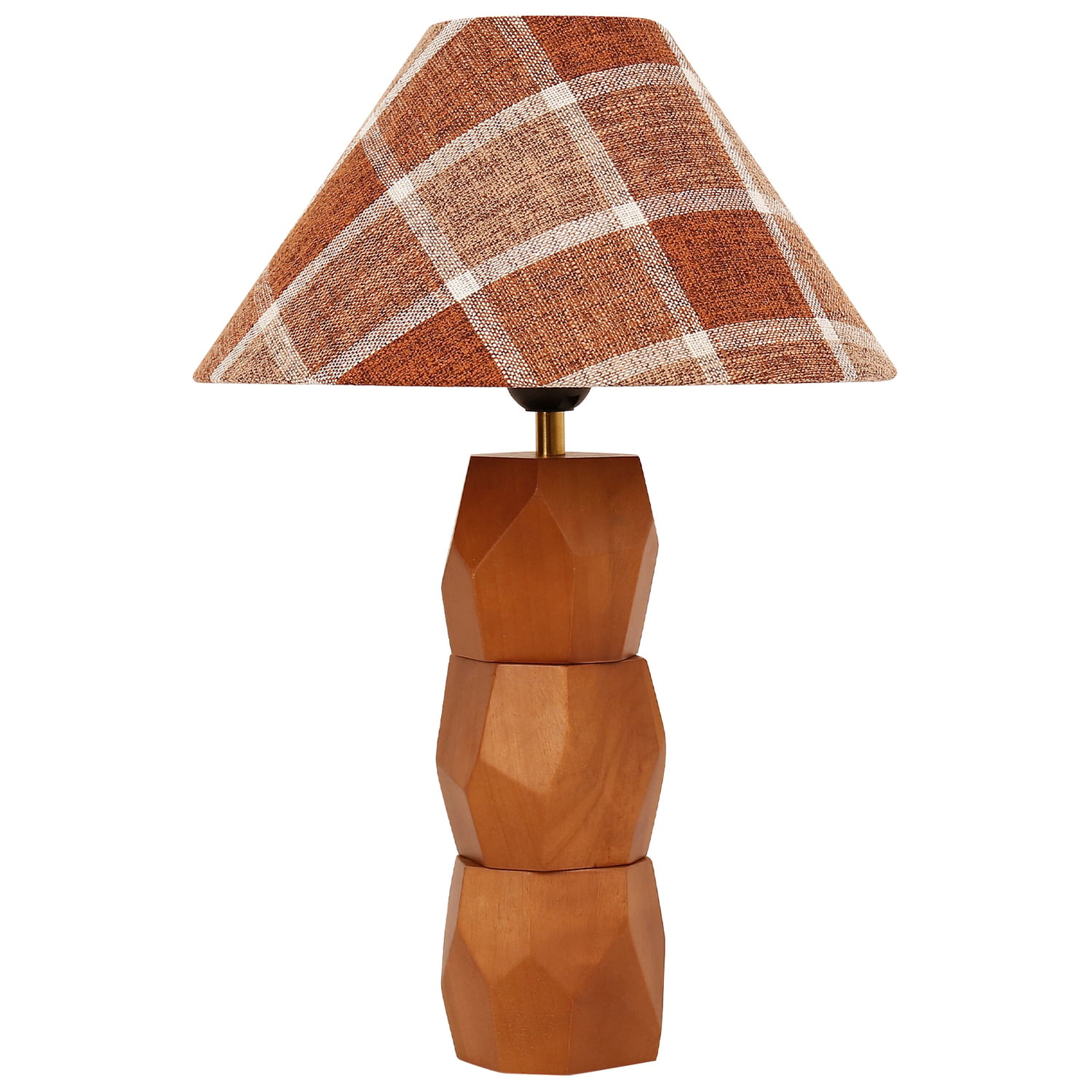 Stanley Rubberwood Checkered Table Lamp